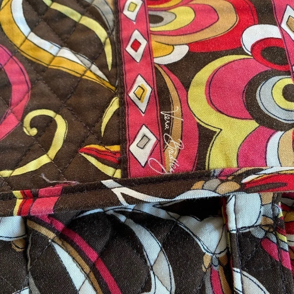 Vera Bradley Messenger Bag Puccini Brown Floral Laptop Carry Purse